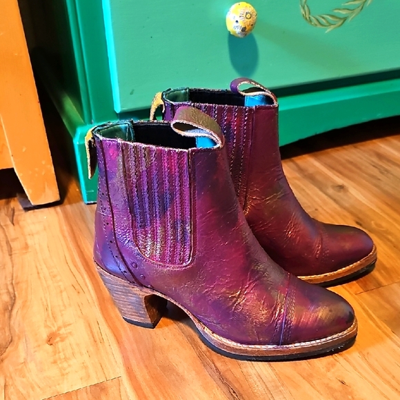 Purple Ankle Boots By Pskaufman Size 8.5 - Picture 4 of 13